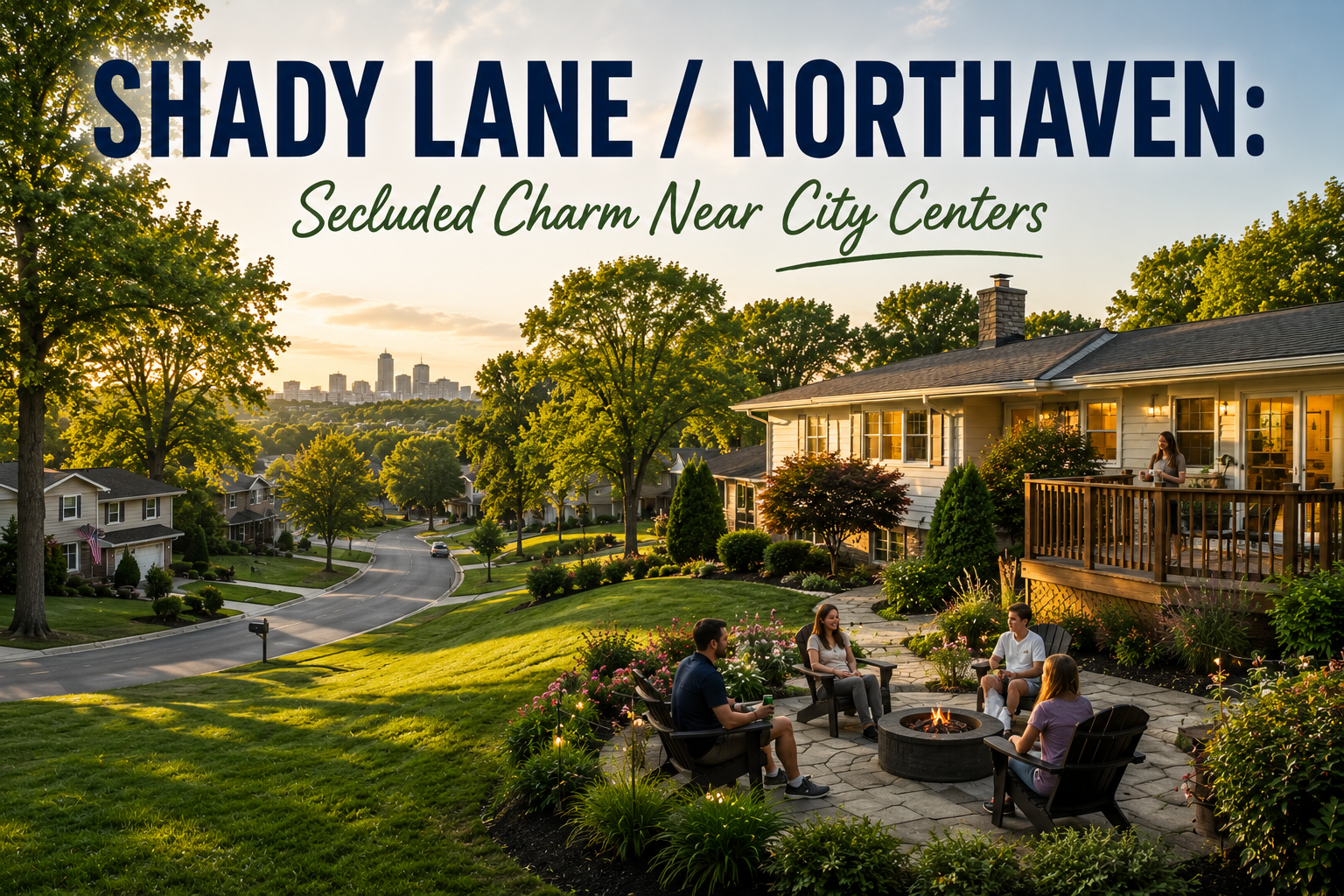 Large-lot homes in Shady Lane and Northaven neighborhoods of Gladstone Missouri featuring mature trees, private yards, and convenient access to Kansas City.