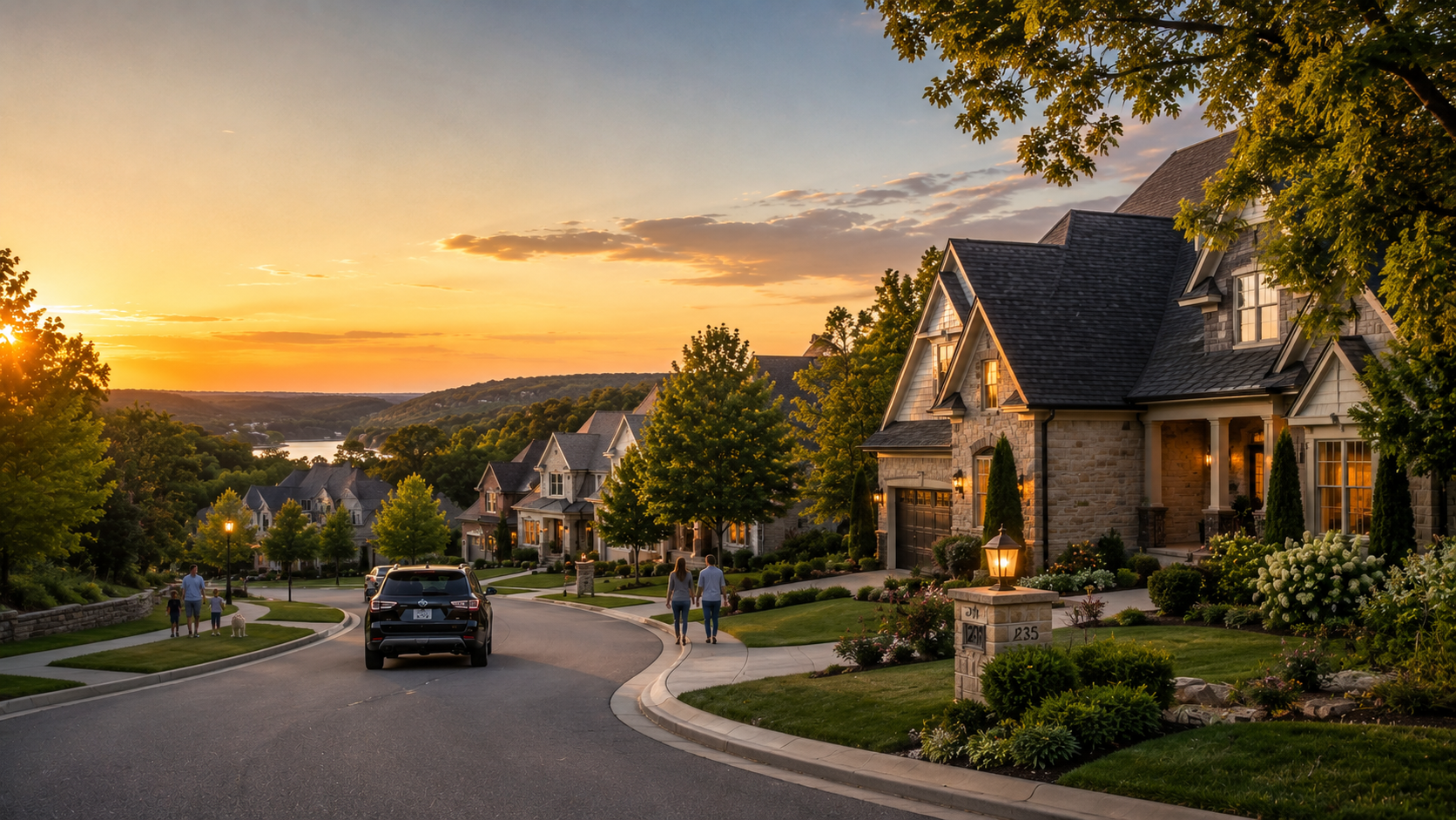 Luxury homes in Parkville Missouri at golden hour representing strong home values, limited inventory, and long-term real estate appreciation. Luxury homes in Parkville Missouri at golden hour representing strong home values, limited inventory, and long-term real estate appreciation.