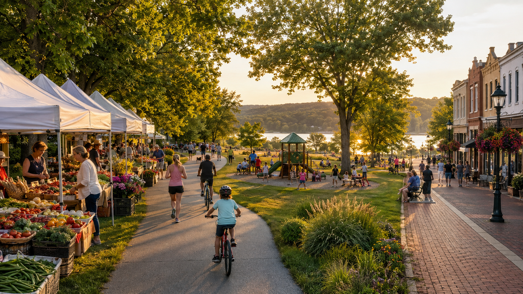 Free things to do in Northland Kansas City with a local farmers market, Line Creek Trail, children’s playground, historic Parkville shops, and English Landing Park by the Missouri River. Free things to do in Northland Kansas City with a local farmers market, Line Creek Trail, children’s playground, historic Parkville shops, and English Landing Park by the Missouri River.