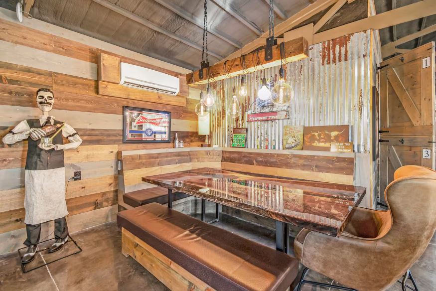Open concept dining space at The Bro Barn