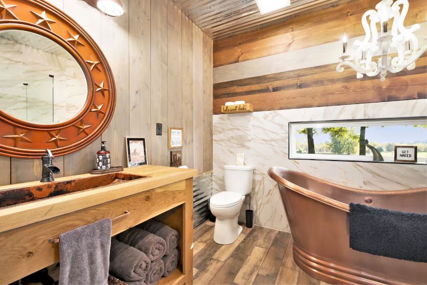 Clean and modern bathroom with walk-in shower
