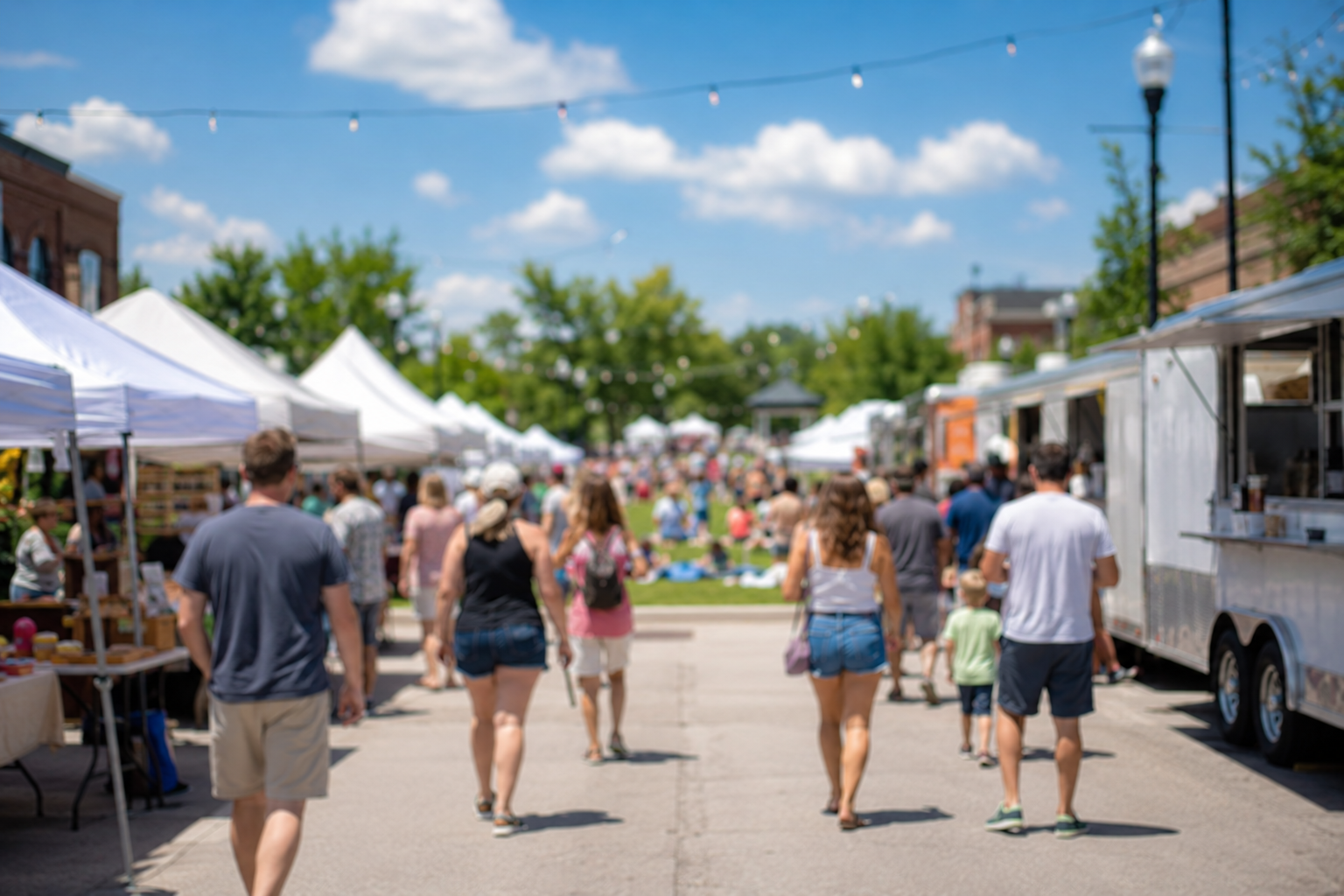Zona Rosa Summer Fest 2026 style outdoor summer festival with food trucks and pop-up vendors in the Northland Kansas City