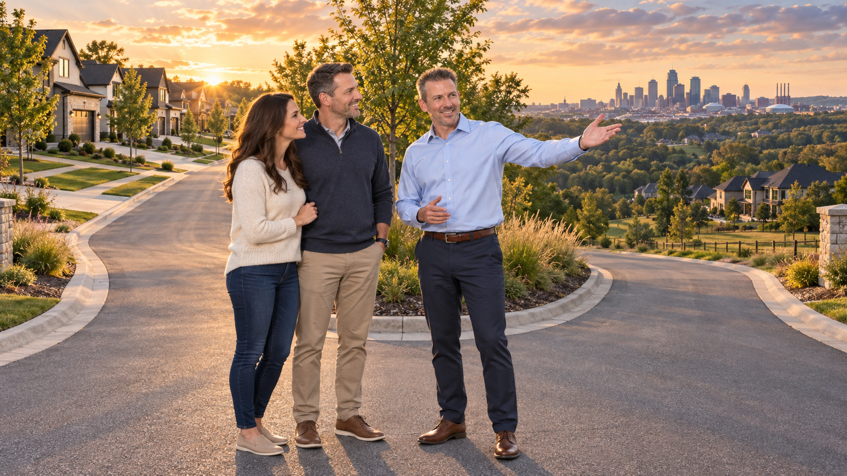Kansas City real estate advisor Jason DeLong helps a couple compare an Overland Park subdivision with Northland homes and acreage. Kansas City real estate advisor Jason DeLong helps a couple compare an Overland Park subdivision with Northland homes and acreage.