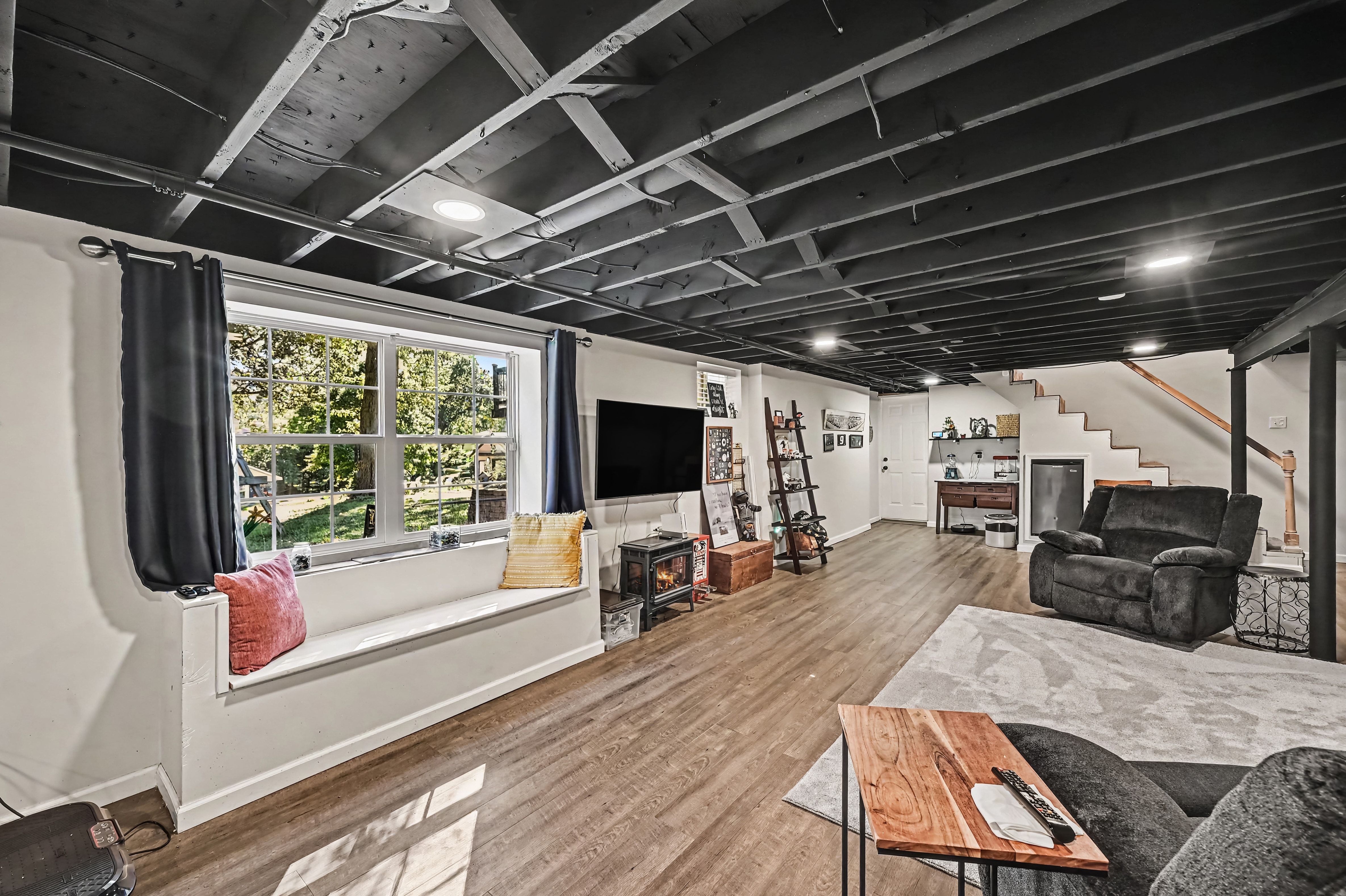 Finished walk-out lower level family area