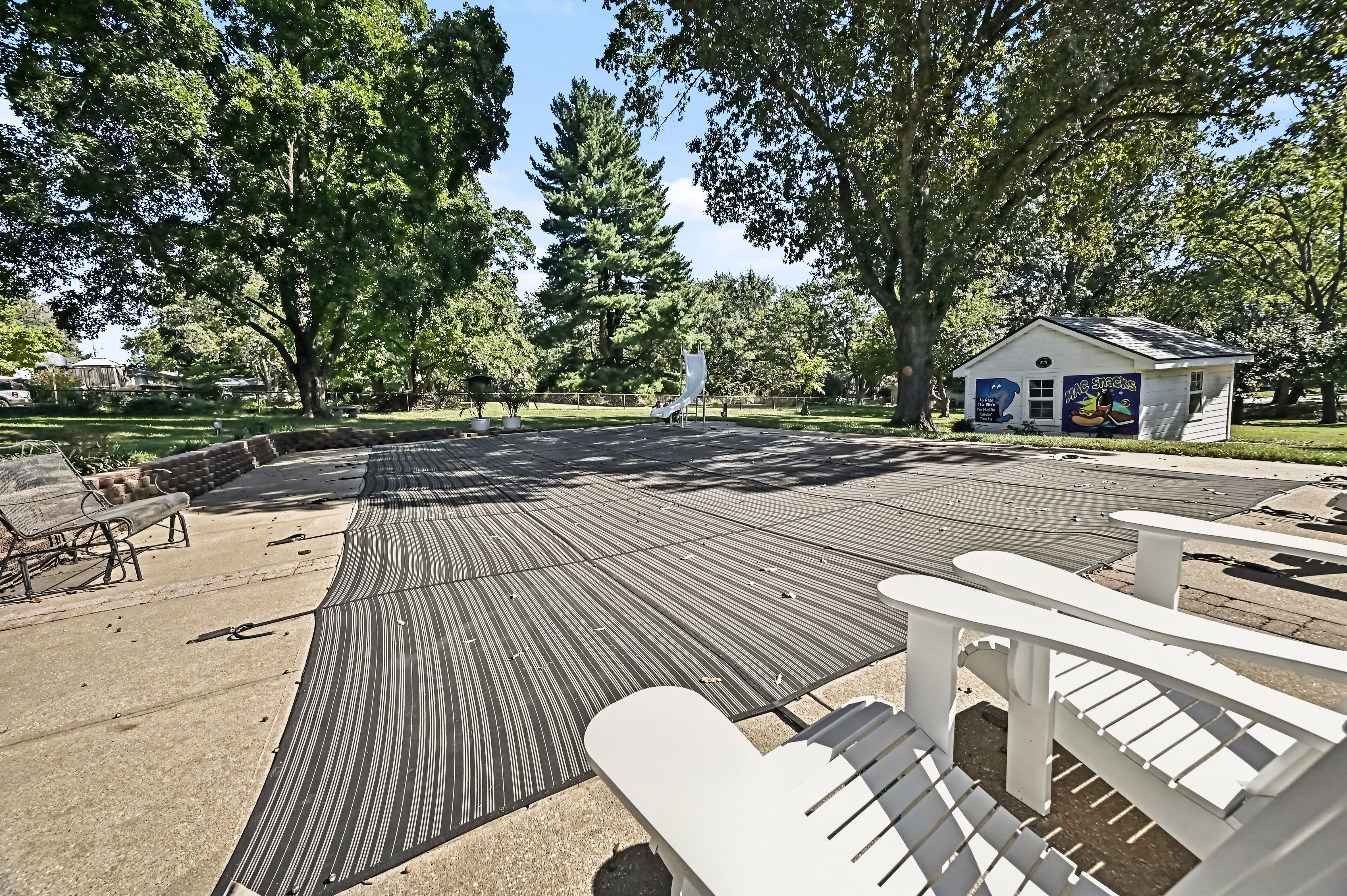 Poolside Adirondack chairs