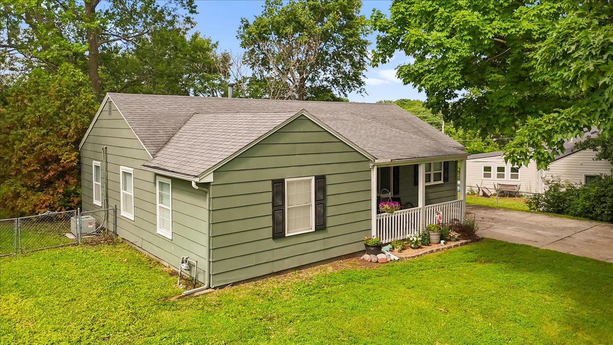 Large backyard with detached storage shed on a 0.35-acre lot