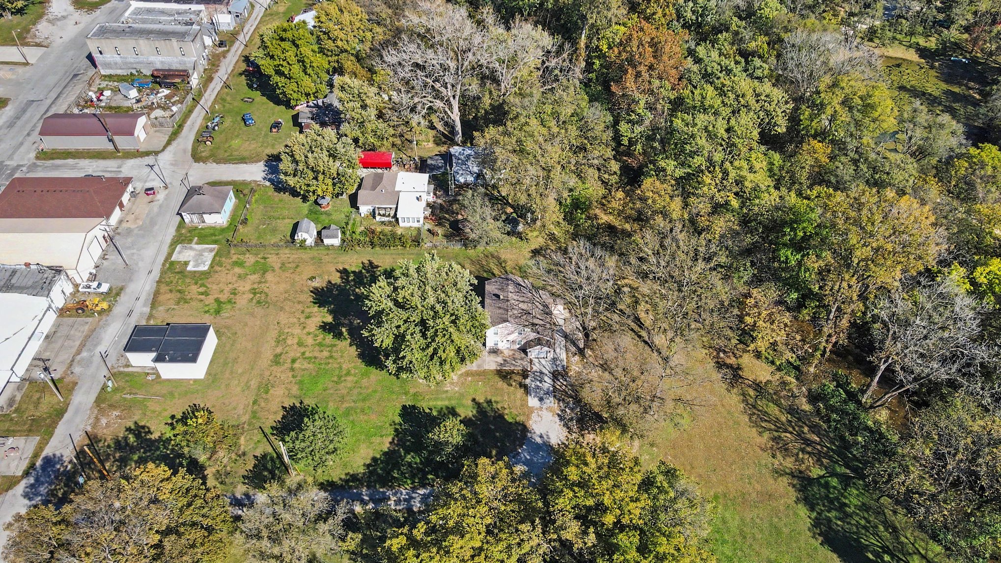 Aerial showing the lot and Holt streetscape