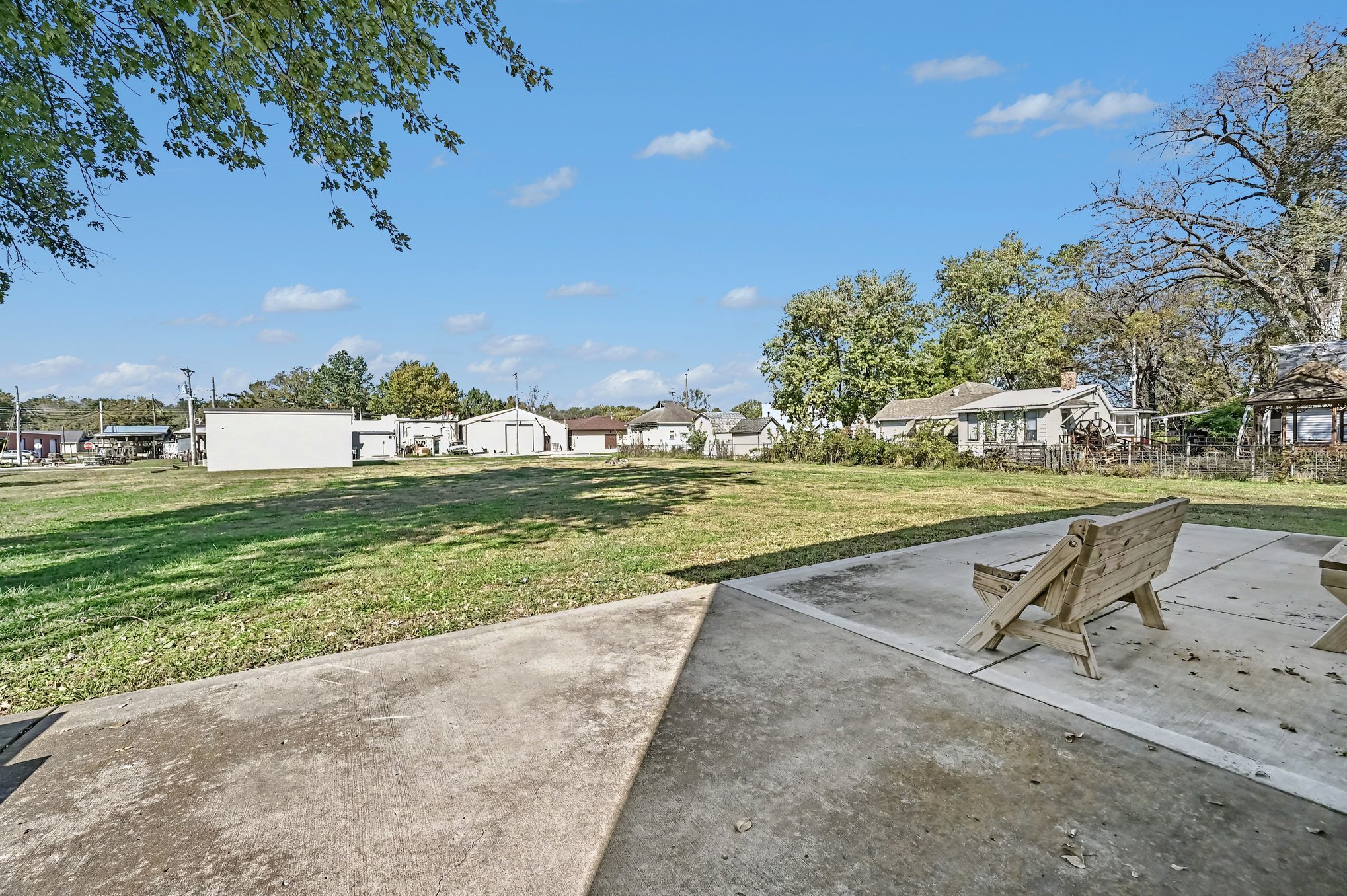 Open lawn viewed from the patio