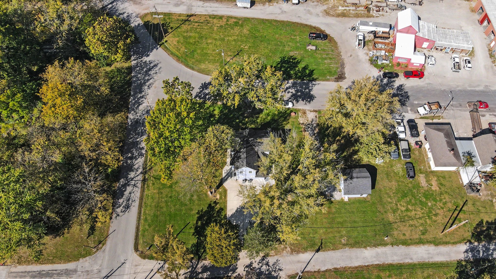 Overhead aerial of the corner lot