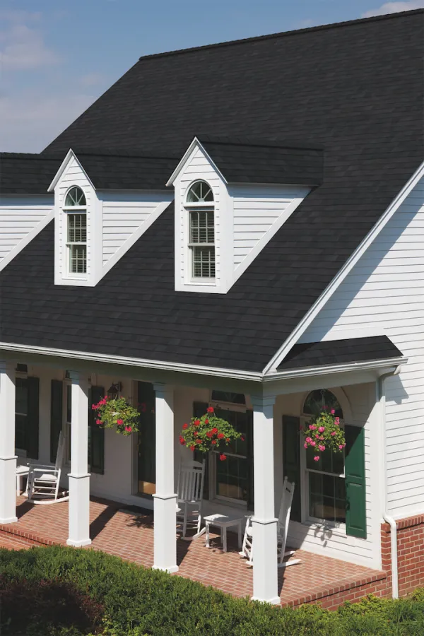 a house with a shingle roofing