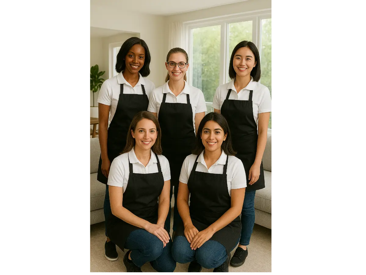 alt="The friendly, professional, and background-checked cleaning team of Crisp Clean Home in Maryland."