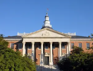 alt="The historic Maryland State House in Annapolis, the oldest state capitol in continuous legislative use in the United States."