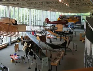 alt="Historic airplanes on display at the College Park Aviation Museum, the world's oldest continuously operating airport."