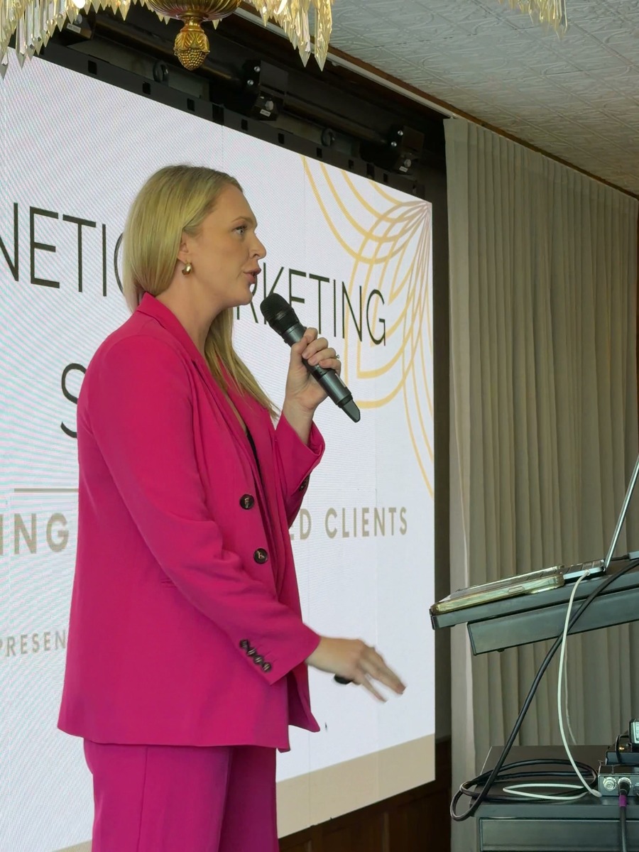 Alicia Hagen presenting to clinic owners