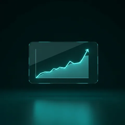 Tablet screen showing a rising performance graph, representing the campaign visibility clinics do not get from their agency