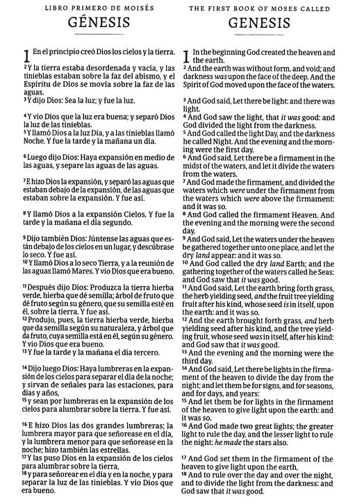 Bilingual Bible — Spanish and English side by side