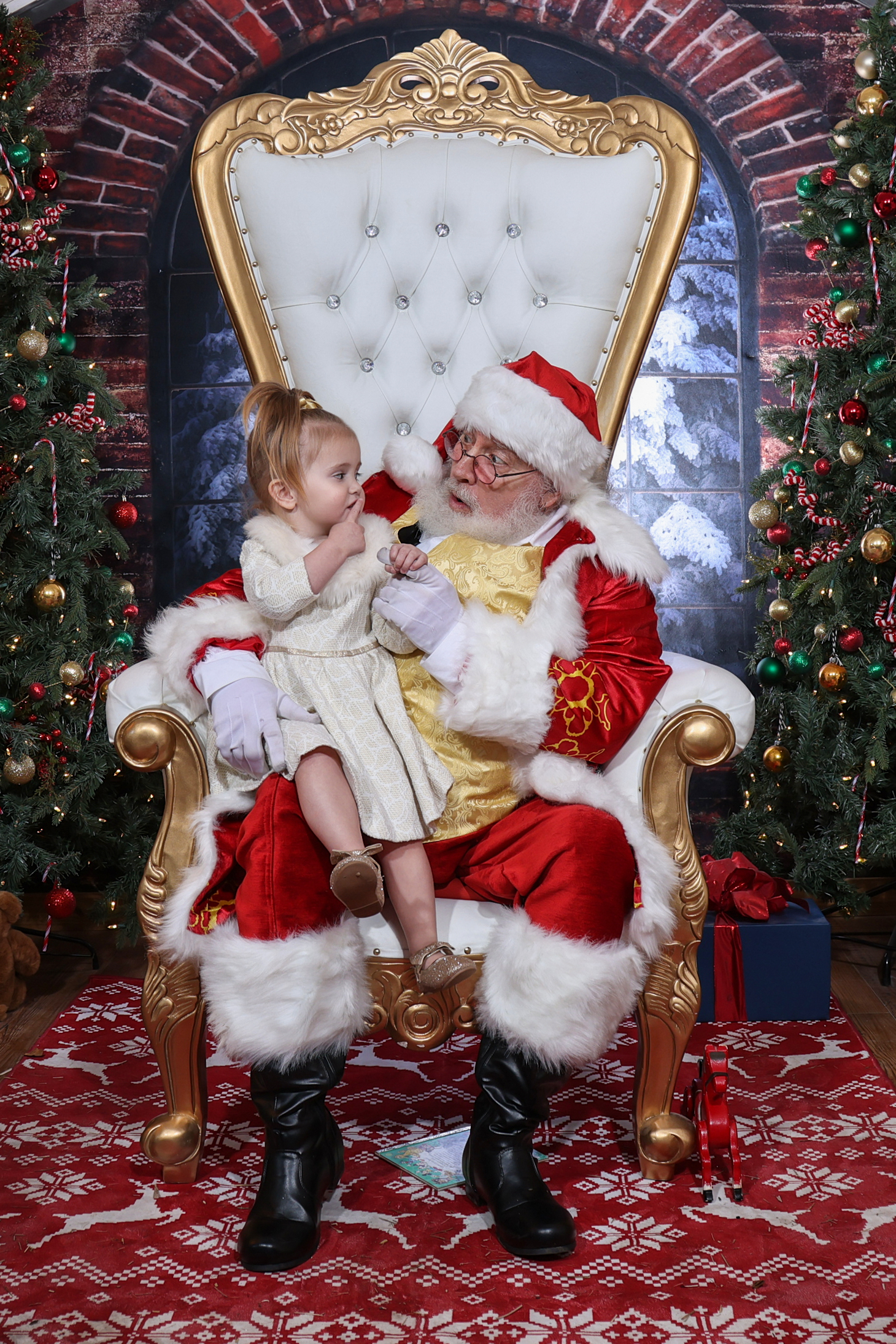 A child sharing a special moment with Santa.