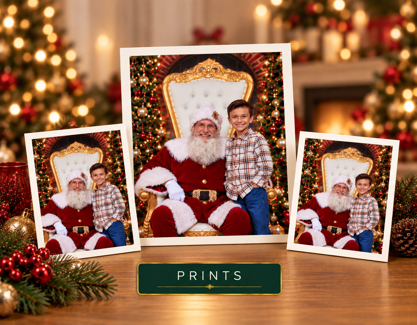 Candy Cane Santa portrait print package