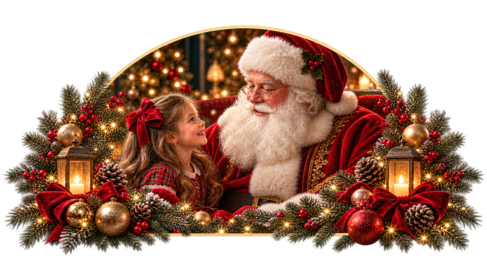 A child sharing a Christmas moment with Santa.