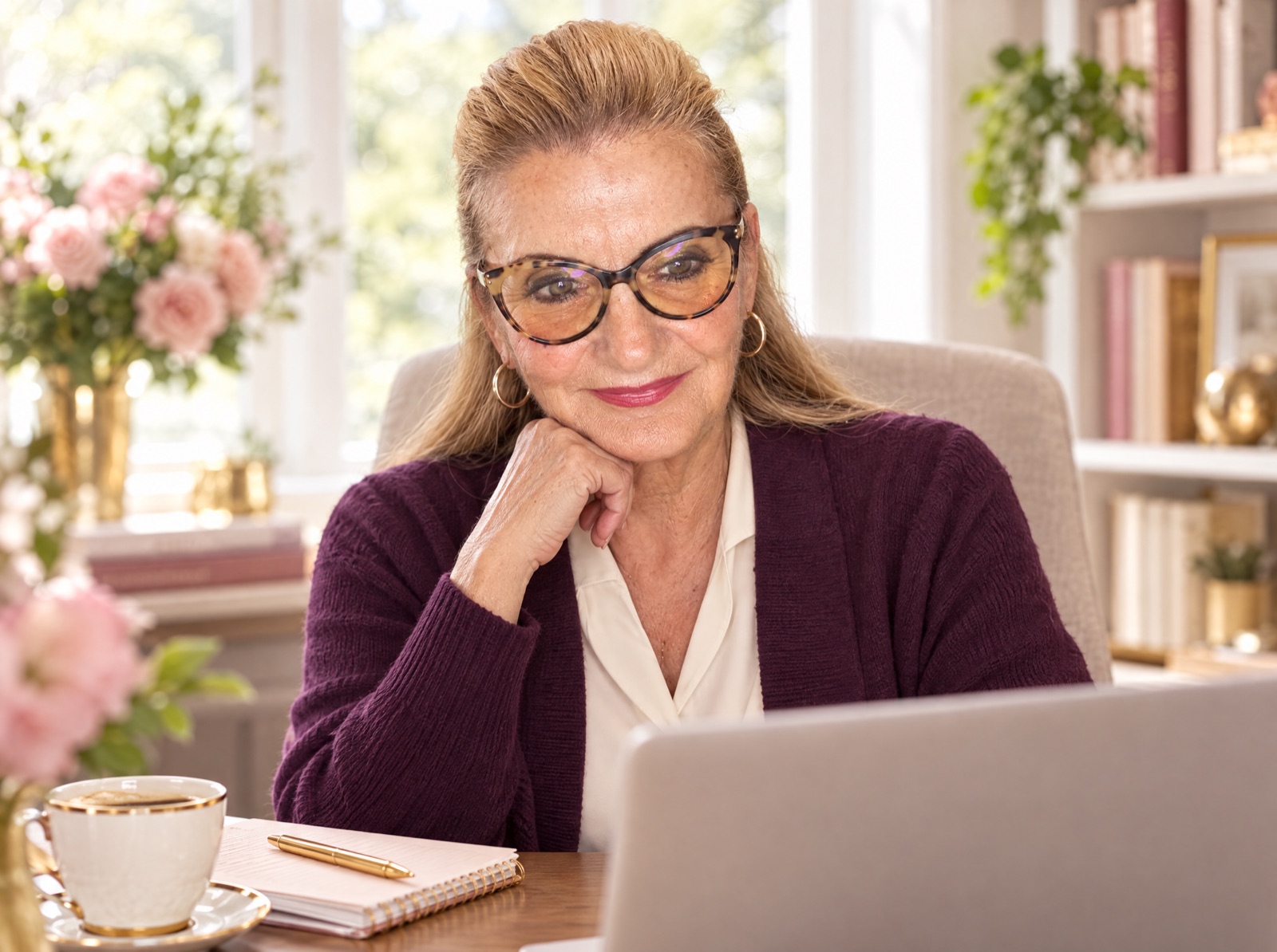 Camelia Tița în timpul unei sesiuni online de coaching