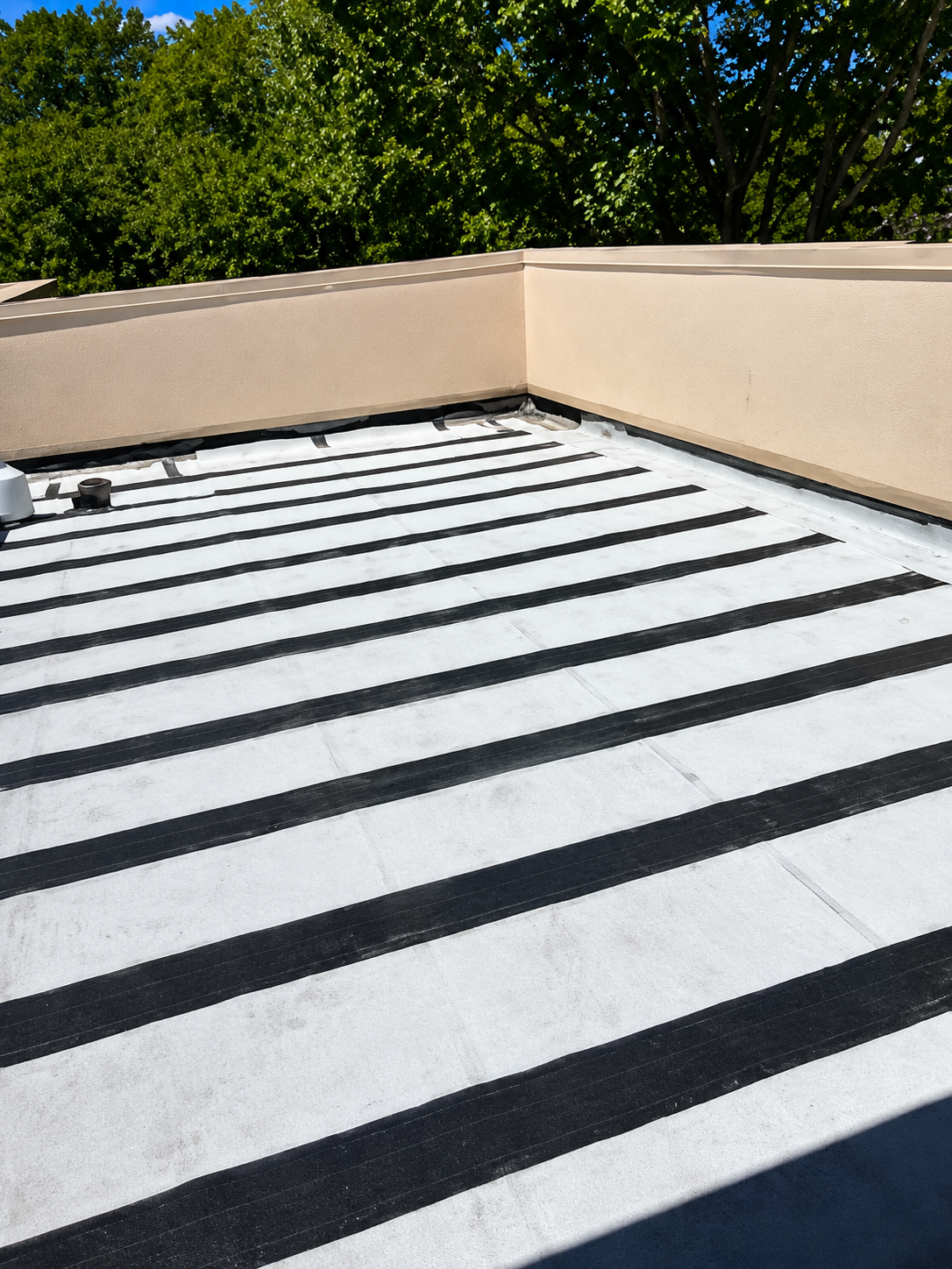Completed commercial roofing project