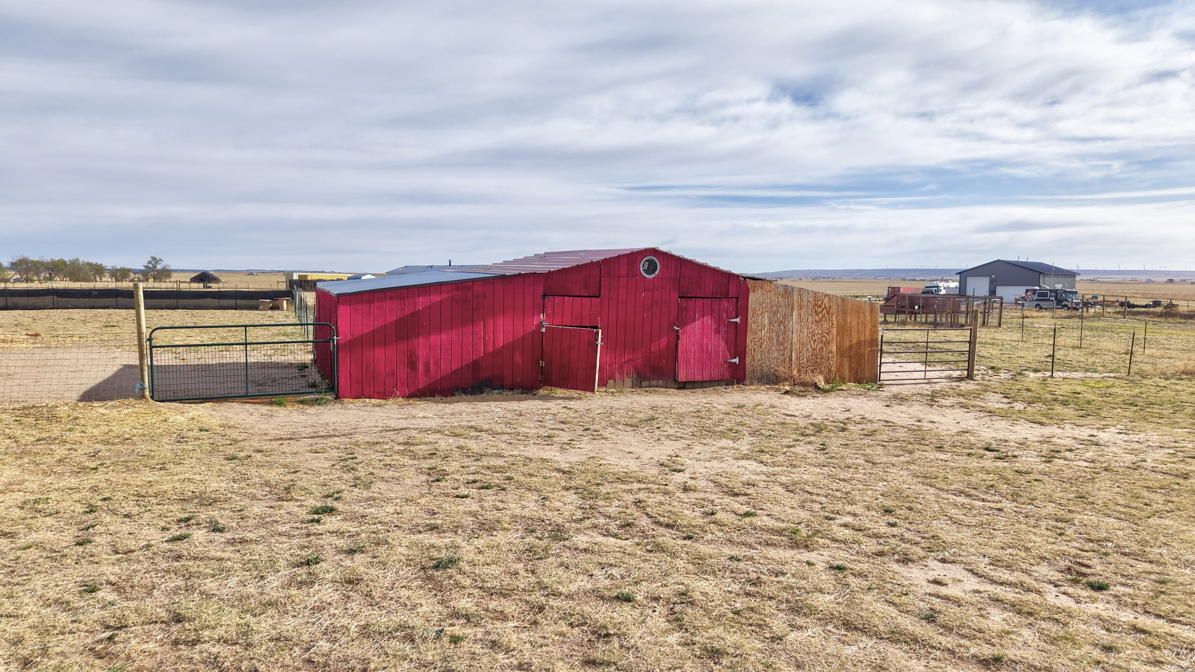 Red barn on acreage east of Colorado Springs