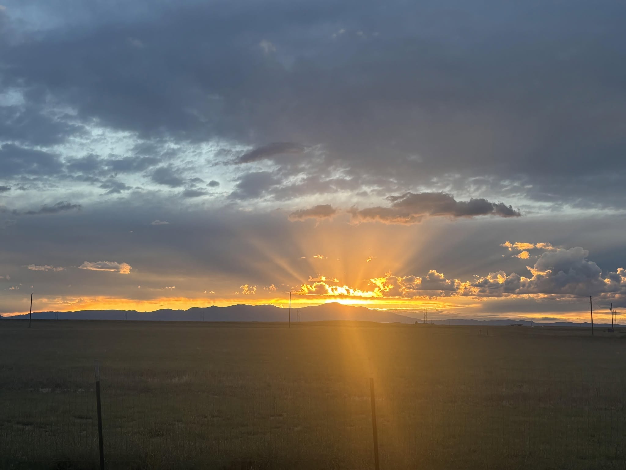 Dark moody photograph of the Colorado plains at sunset near Colorado Springs