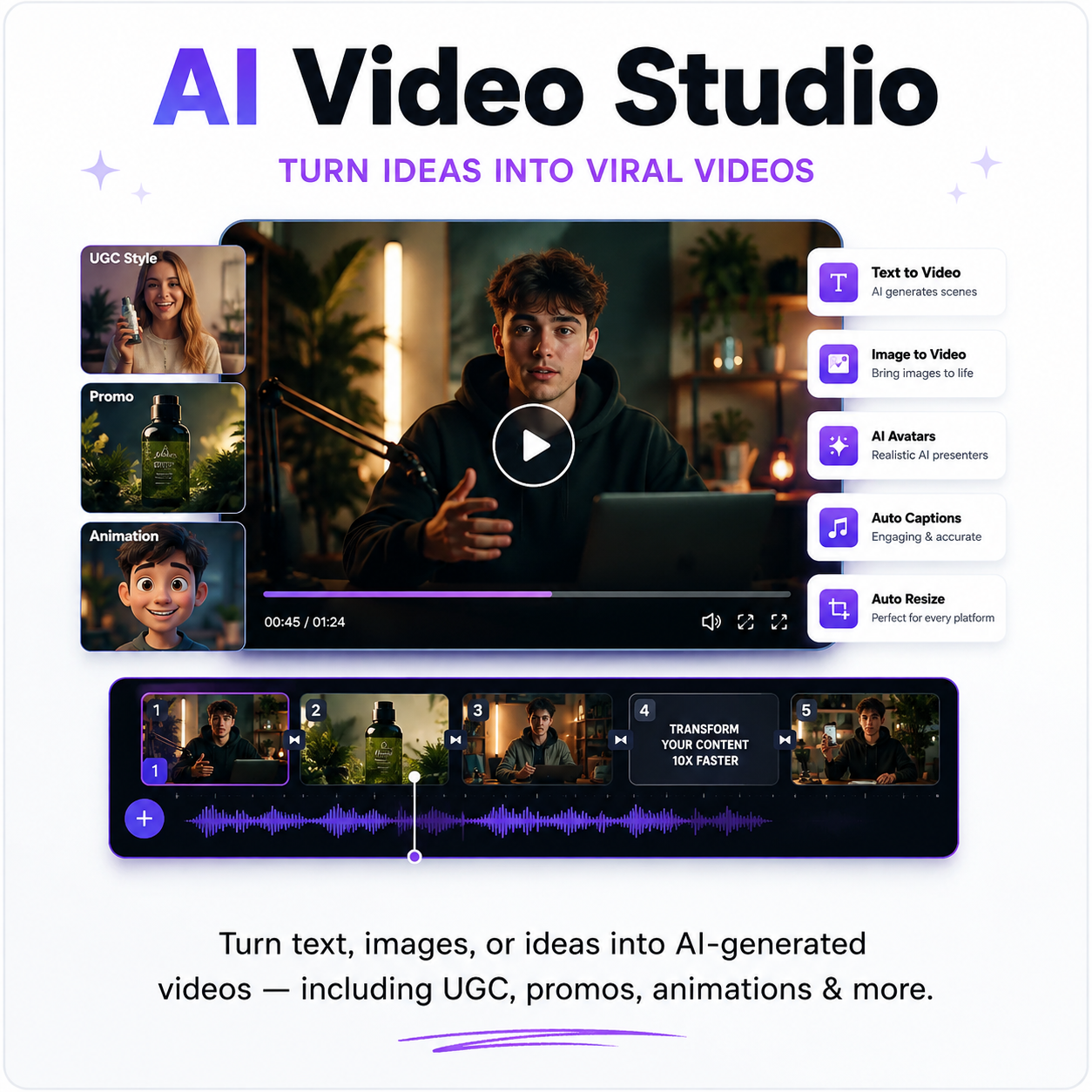 AI Video Studio — turn text, images or ideas into AI-generated videos