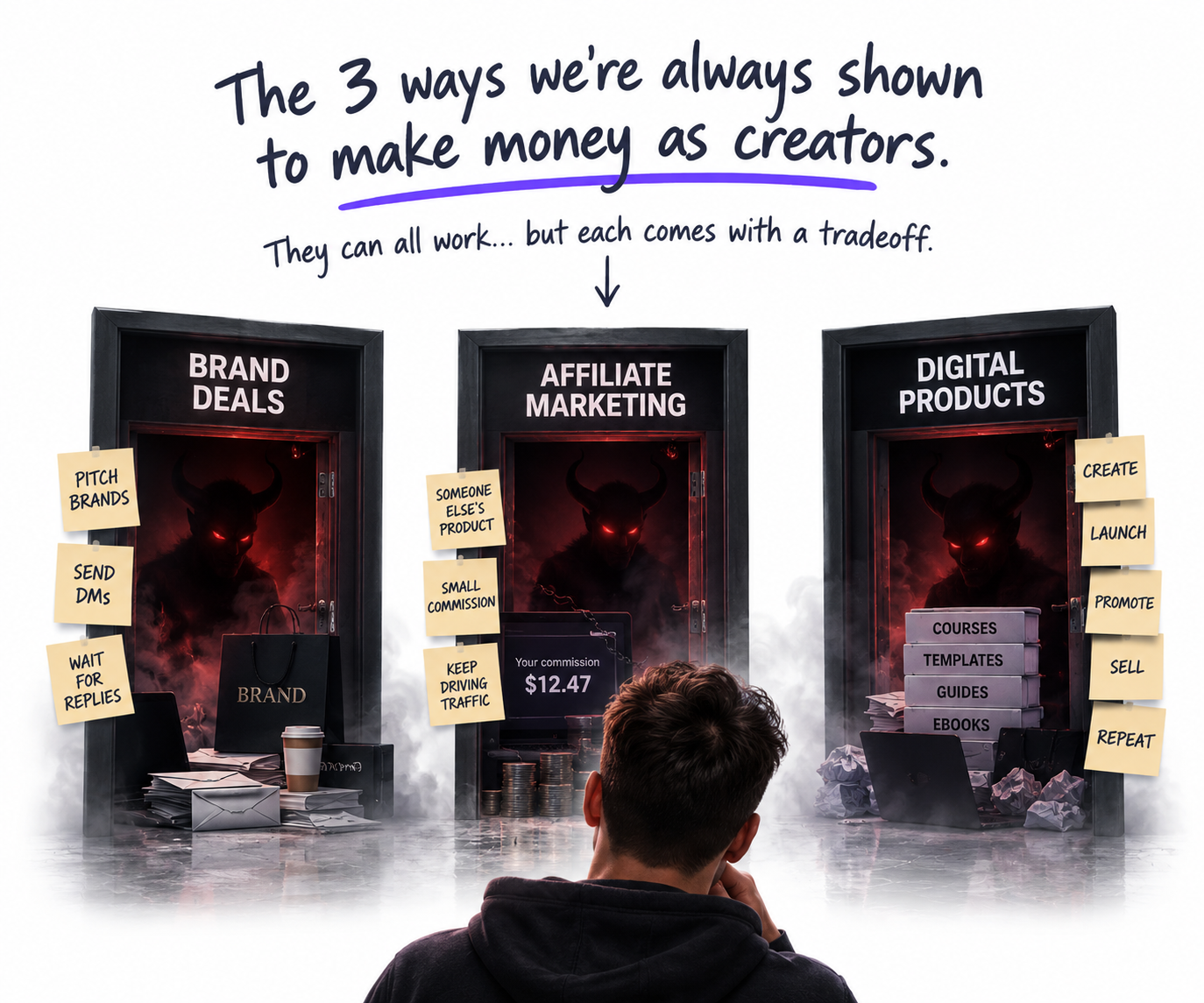 The 3 ways we're always shown to make money as creators.