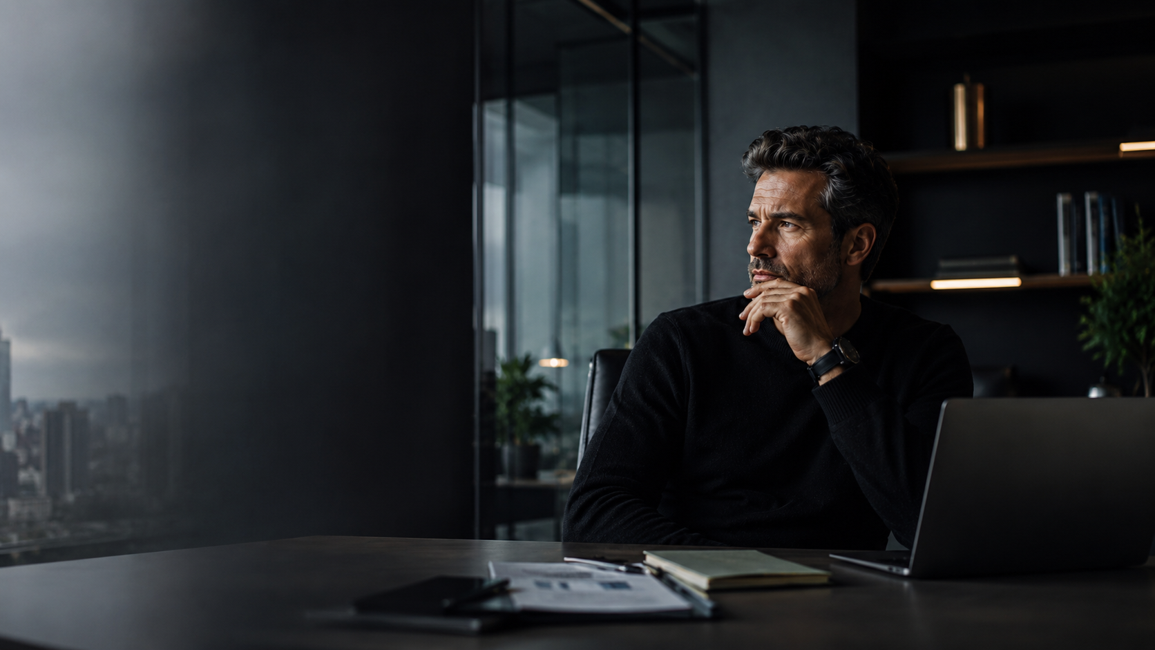 Founder in a reflective moment