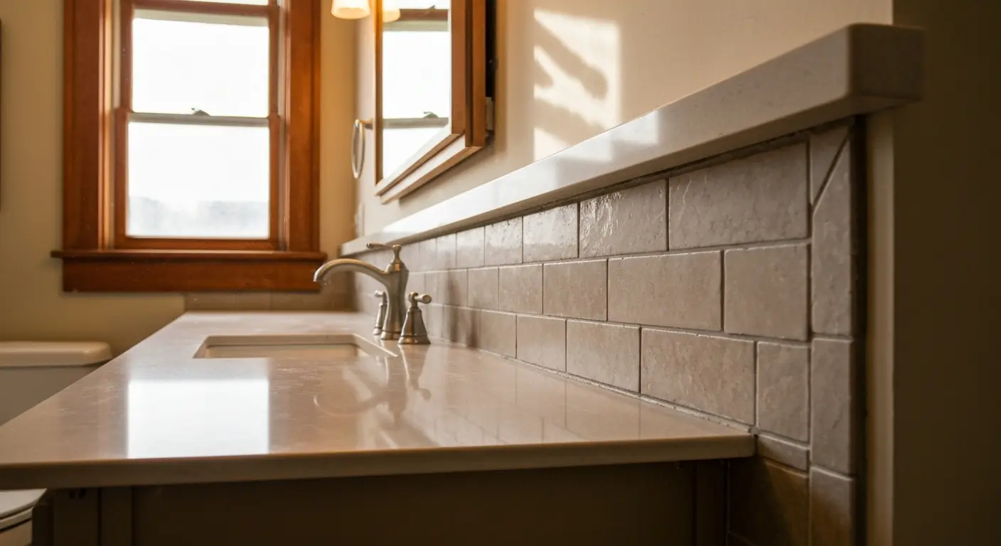 Bathroom countertop and backsplash installation