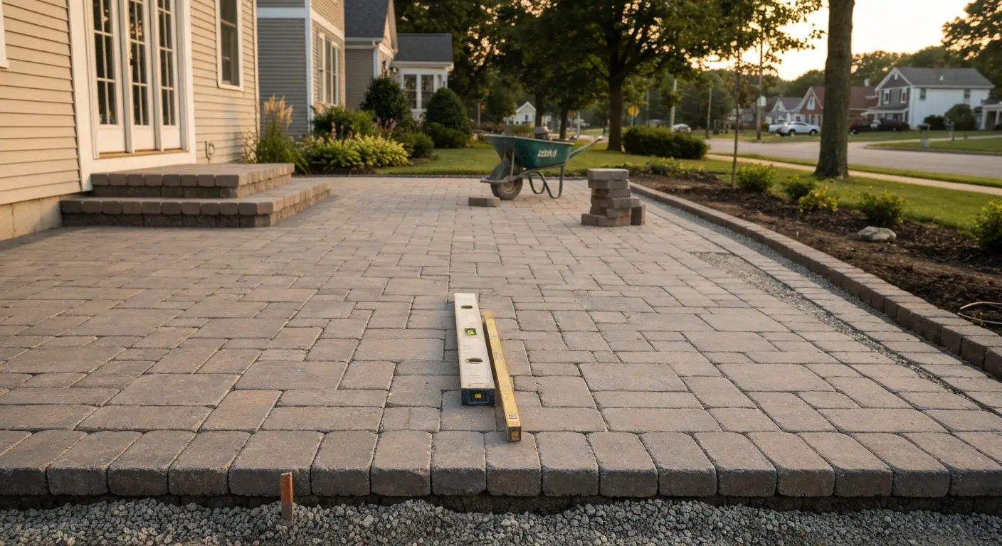 Hardscape patio installation