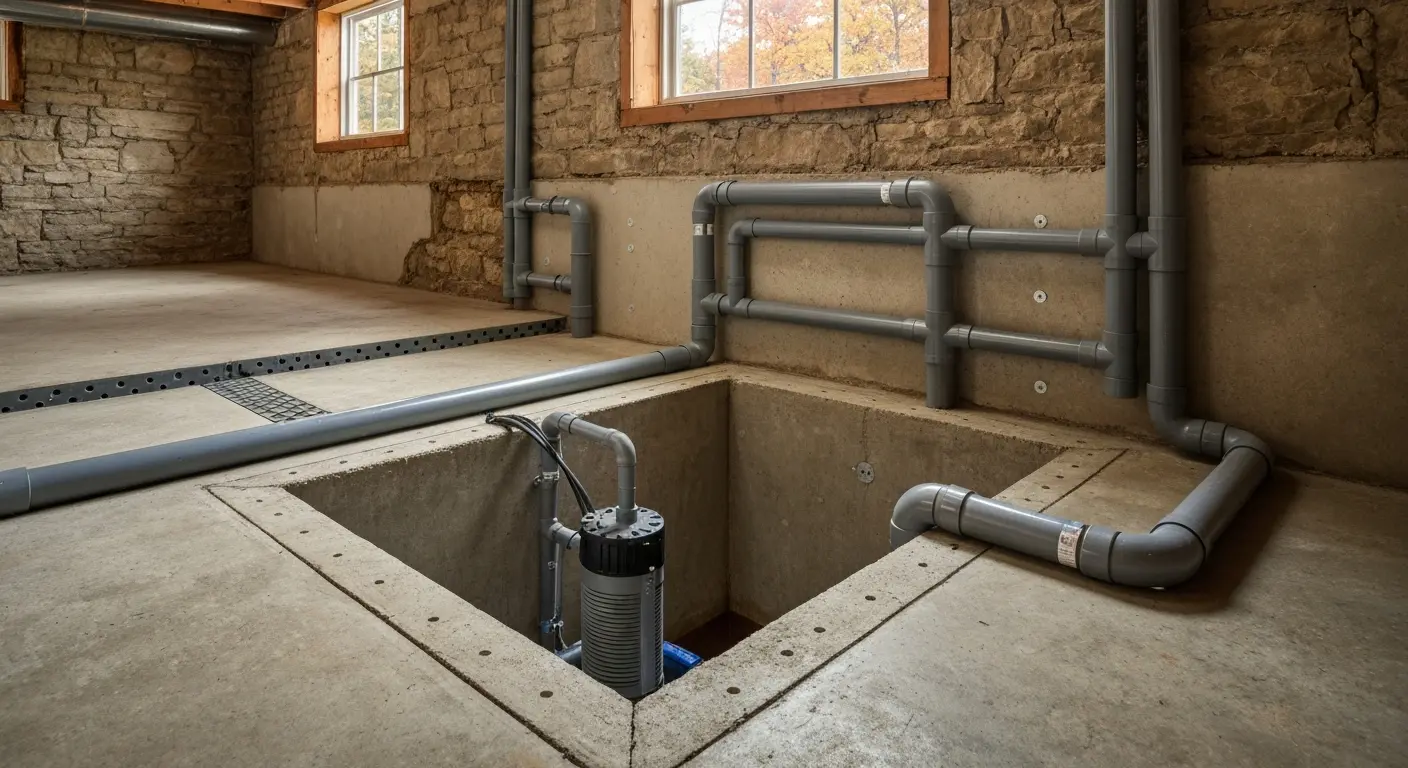 Sump pump and drainage system