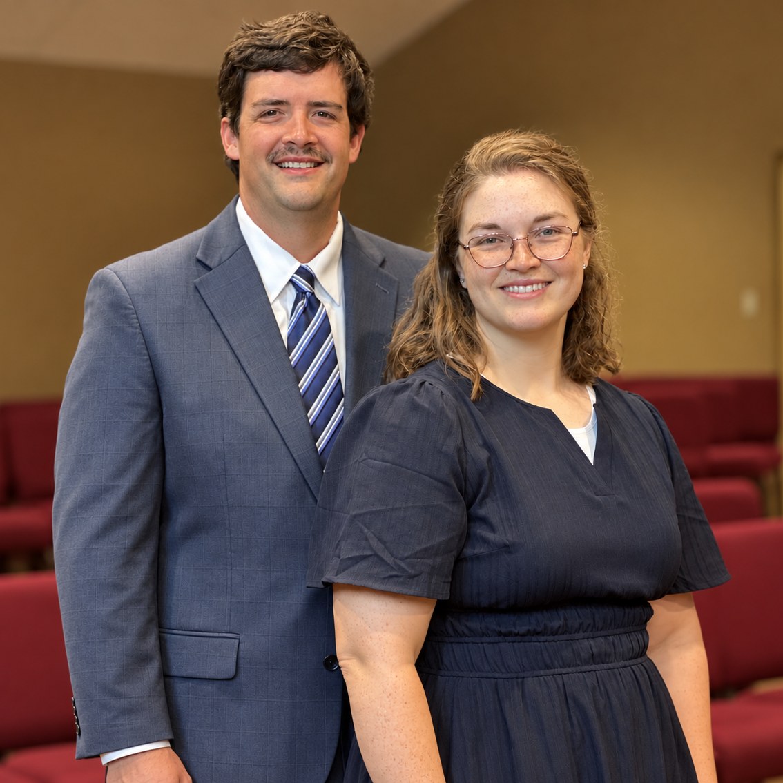 Jonathan Glaesemann and his wife at Pleasant Plains Church of Christ