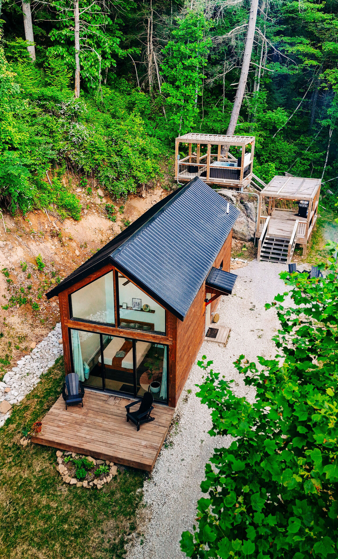 The Stoic — Boulder-mounted hot tub