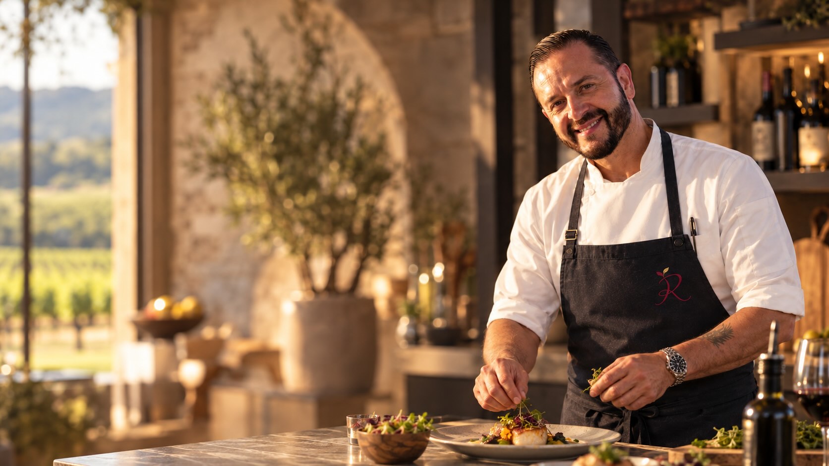 Chef Rafael Molina at a wine-country event