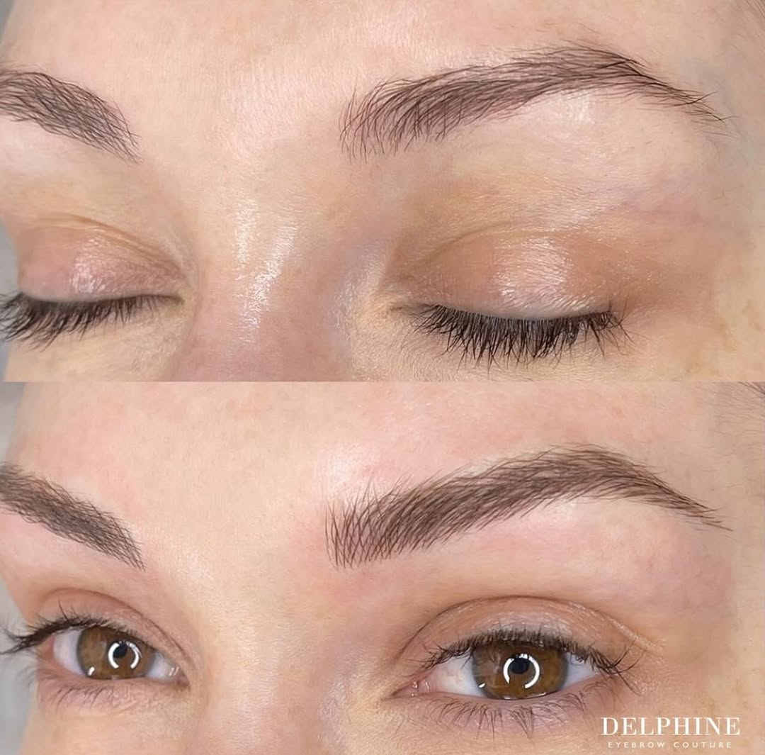 Eyebrow restoration before and after by Delphine