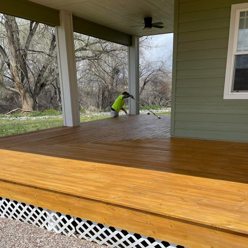 staining a deck