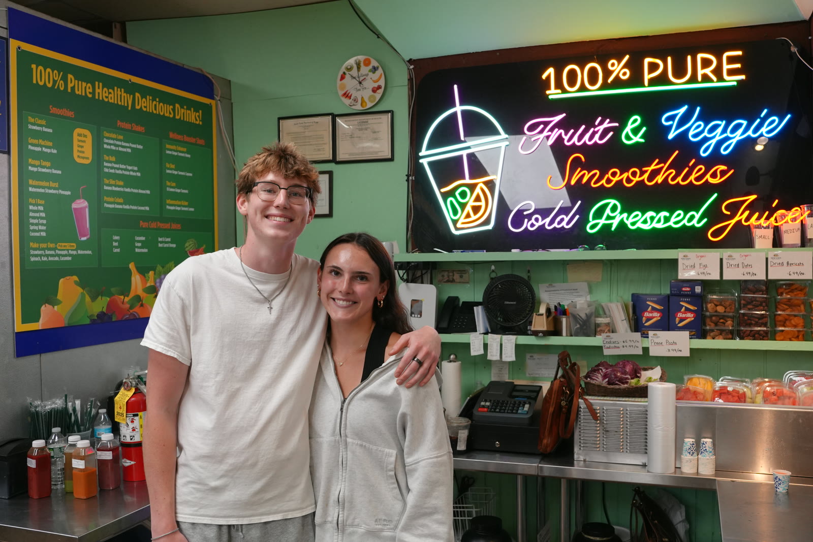 The family behind Newtown Fresh Produce, together at the juice bar