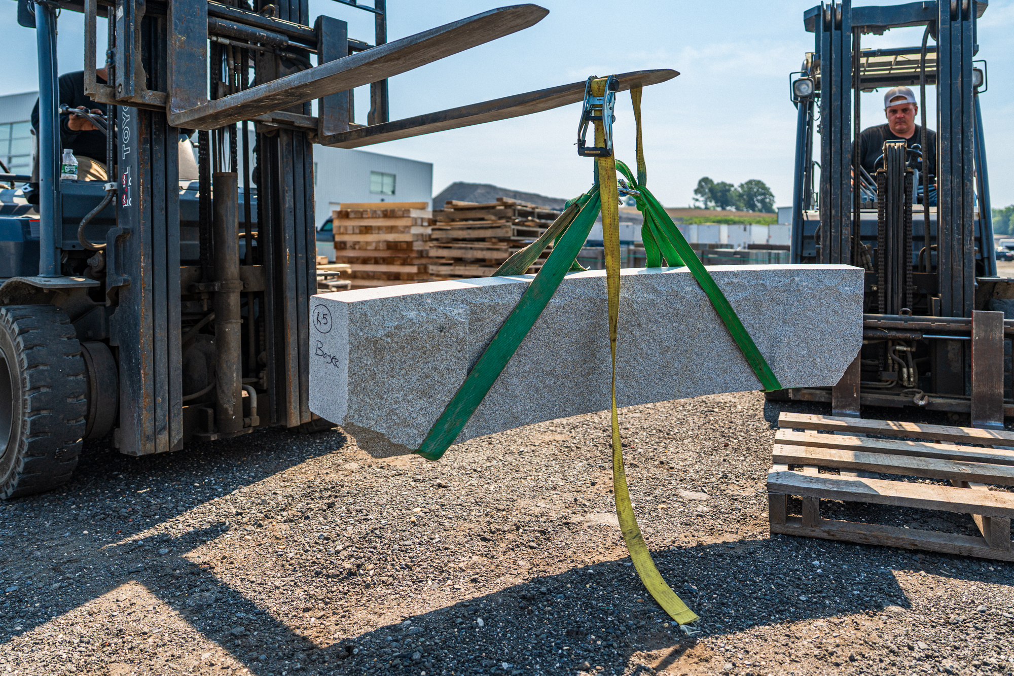 Granite in the yard at Tradestone, Montgomery, New York