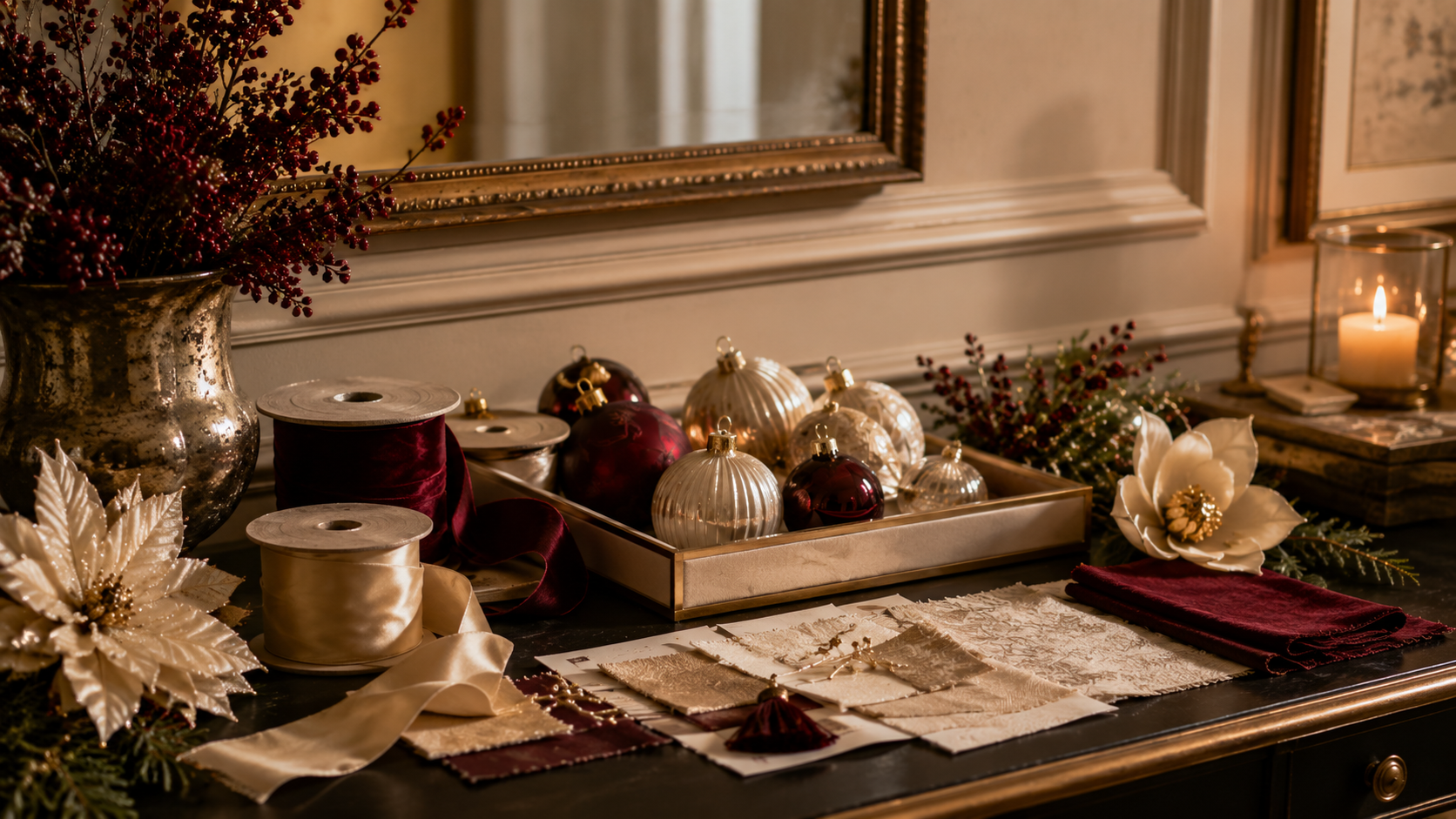 gold paint swatches for christmas decorating