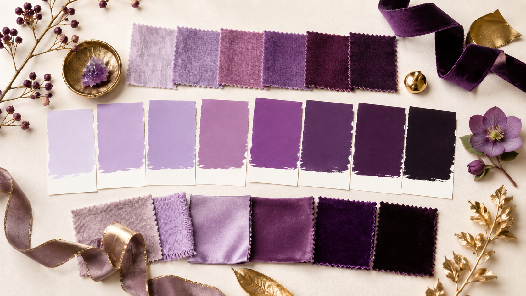 Purple color swatches 
