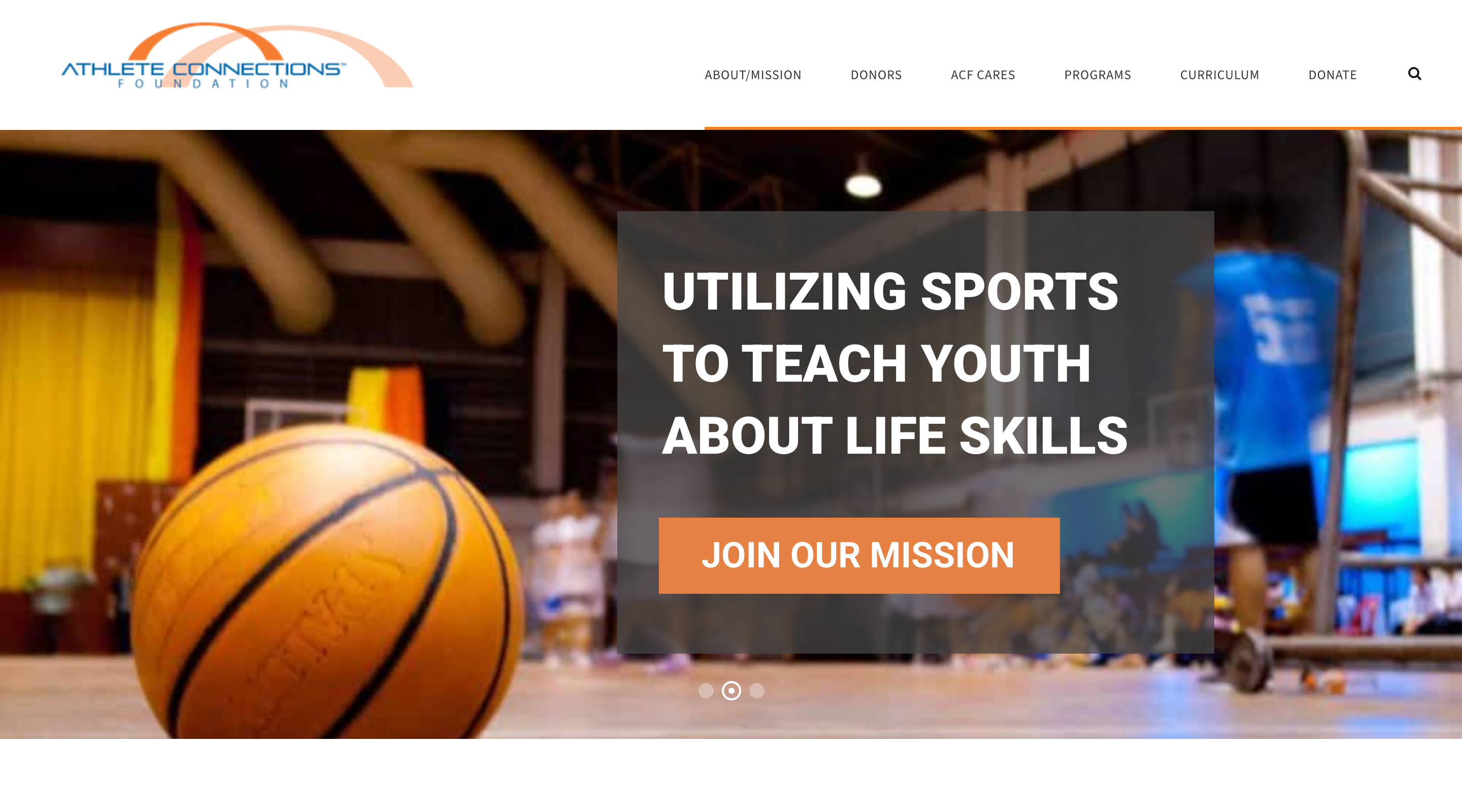 Athlete Connections Foundation before screenshot