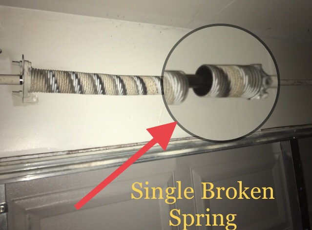 New torsion spring installed on a garage door