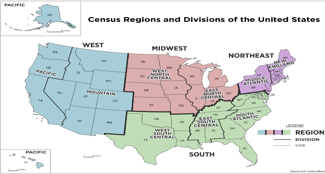 BTB U.S. regional map breakdown
