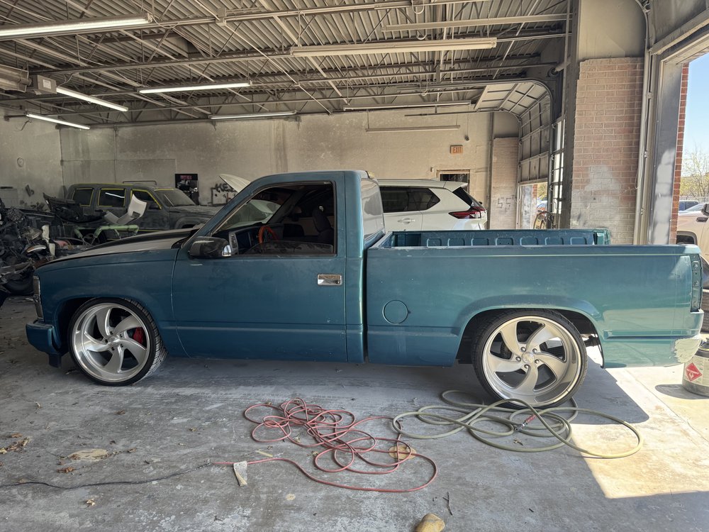 Refinished car bodywork at I-35 Auto Painting & Collision Center, Lancaster, TX