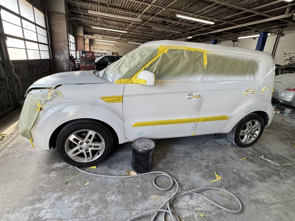 Paint booth refinishing at I-35 Auto Painting & Collision Center, Lancaster, TX