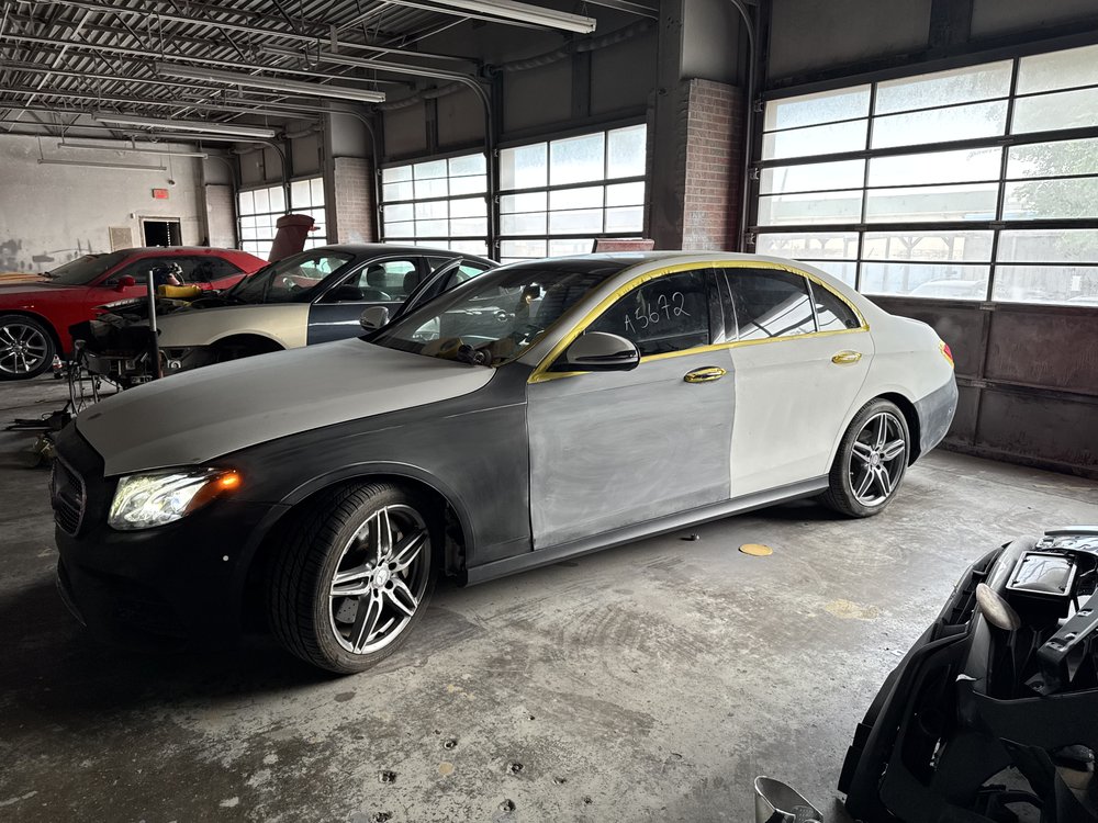 Body panel replacement at I-35 Auto Painting & Collision Center, Lancaster, TX
