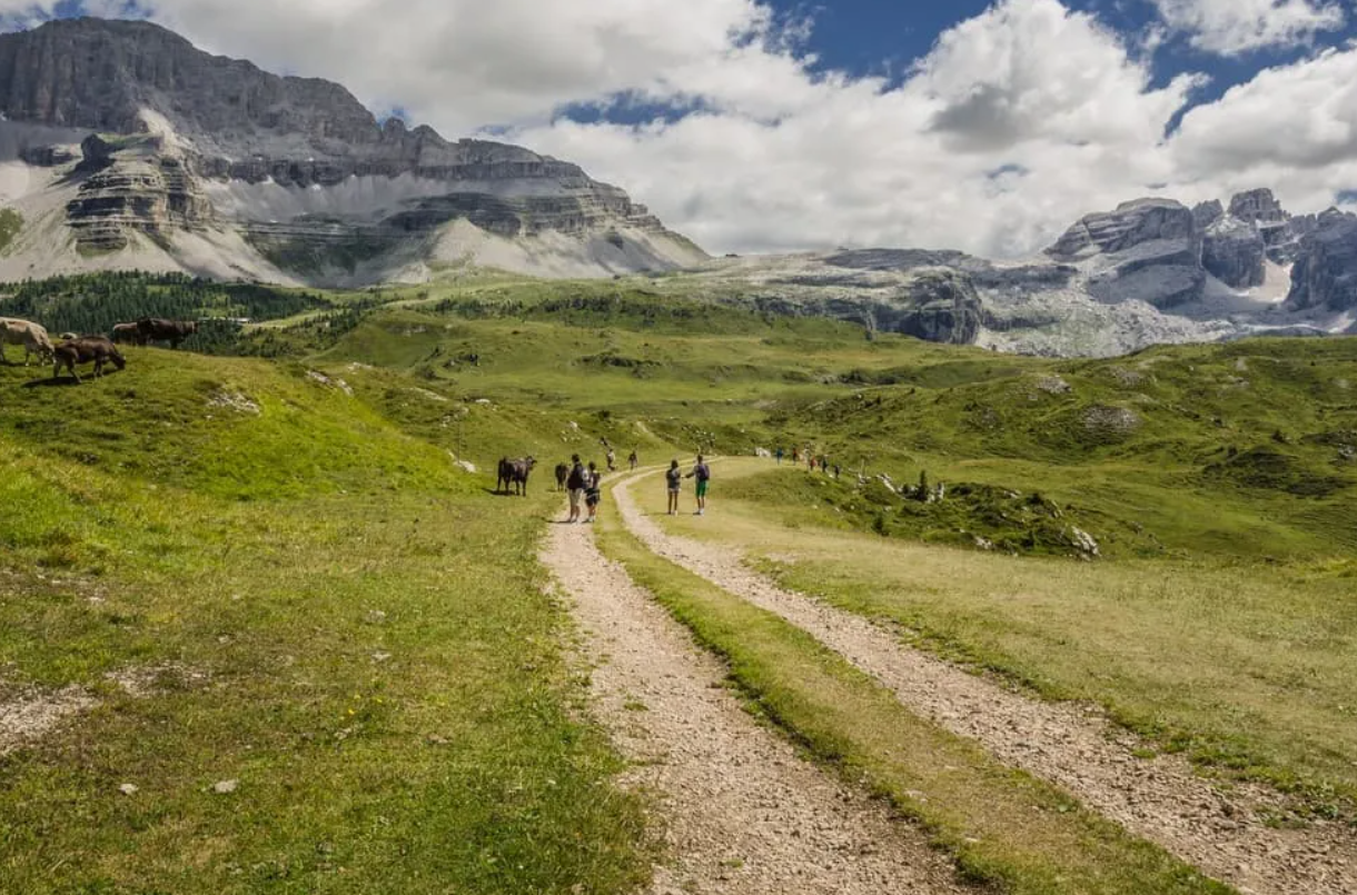 Macizo del Brenta con sus agujas de roca en los Dolomitas de Trentino