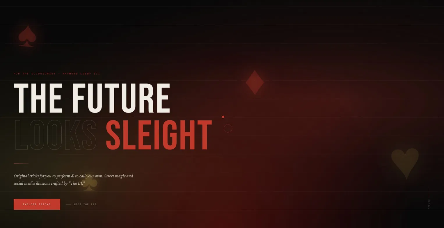 The III website hero: The Future Looks Sleight